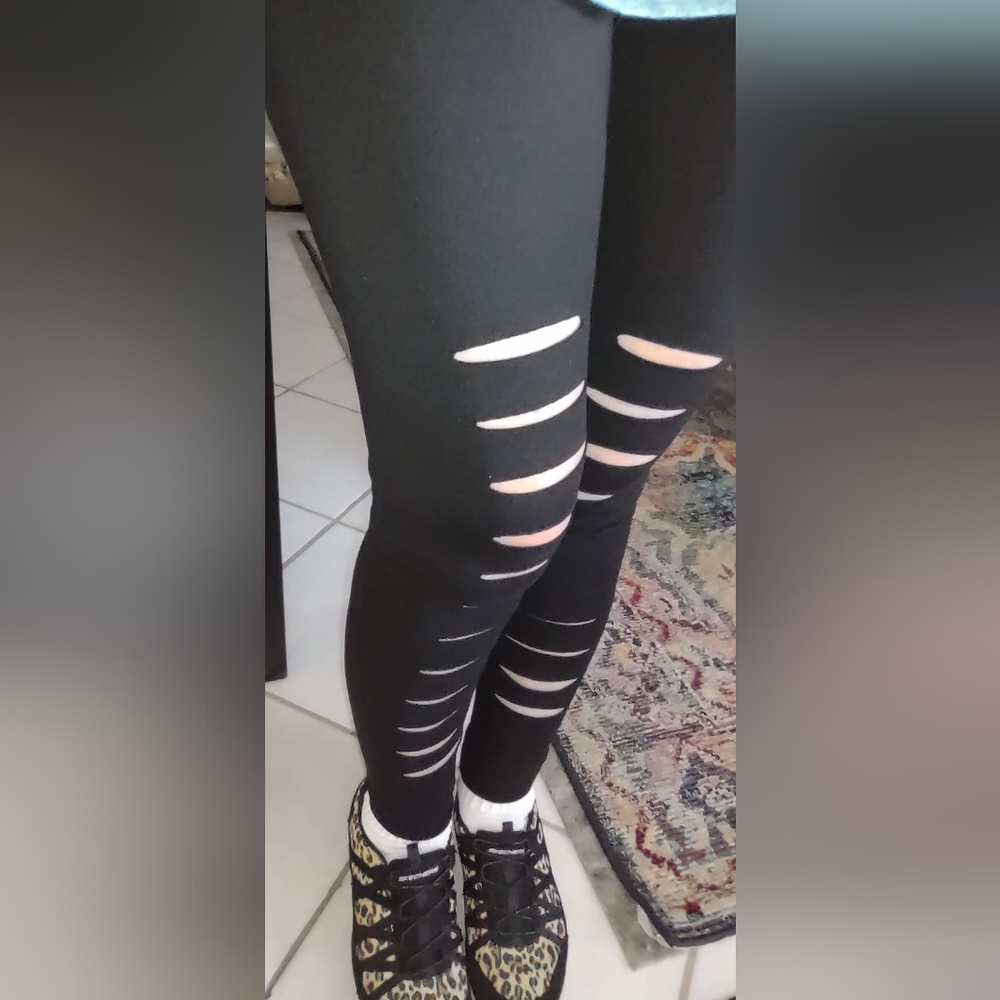 You Need TheseBandage leggings Stylish Punk Grunge Awesome leggings 8-10 Cut out